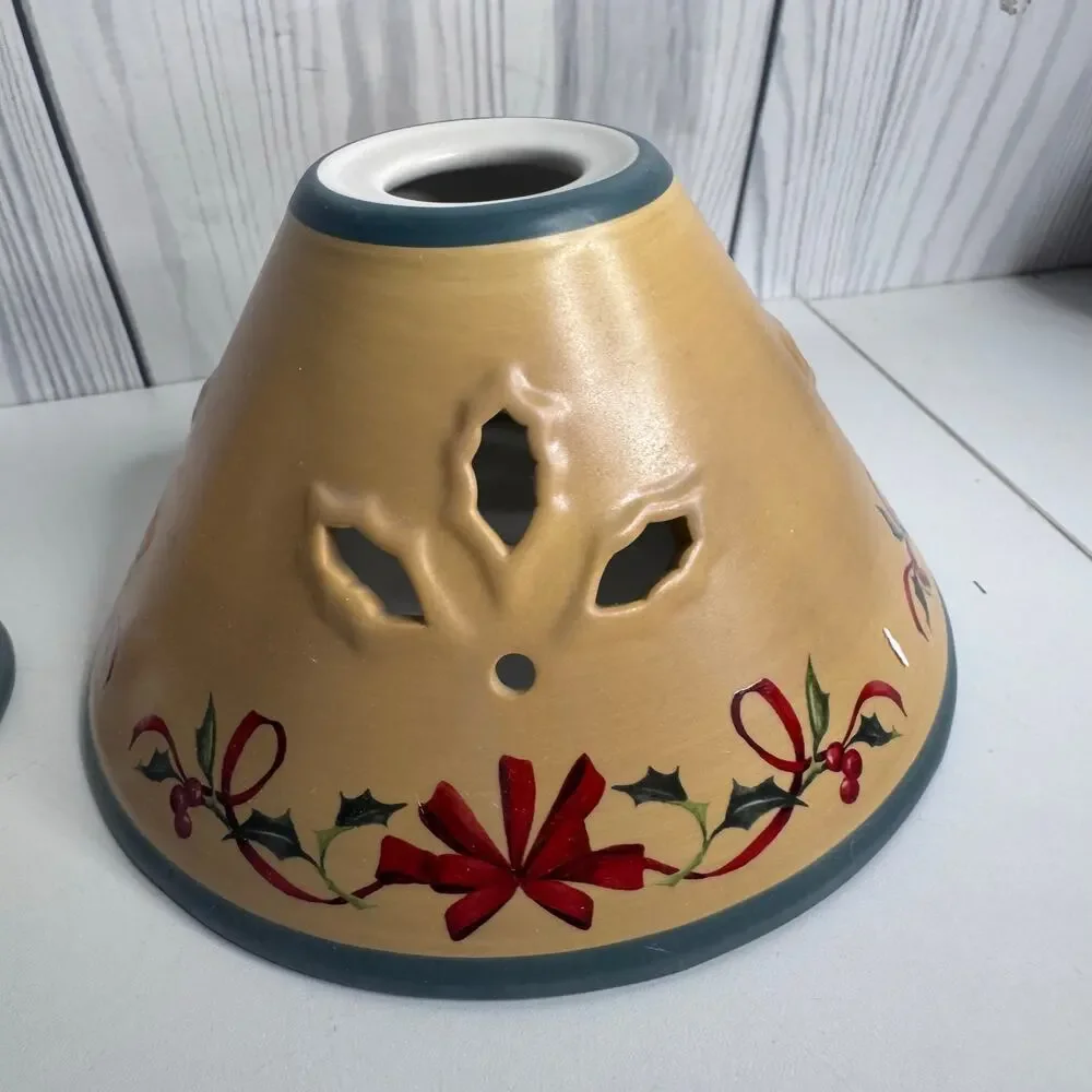 Lenox Candle Lamp Winter Greetings Votive Tea Christmas Light W/Cardinal